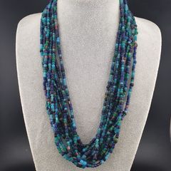 Vintage African Style Green Blue Tiny Glass Beads 10 Strands Lot