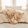Faux Fur Blanket, Super Soft, Thick and Elegant, Fluffy Microfiber Fleece Blanket, Warm Cozy Reversible Throw, Tie Dye Brown, 130 x 150 cm Image 2