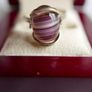 Vintage Sterling Silver 925 Purple Striped Agate Ring size P - 2,82g Image 5