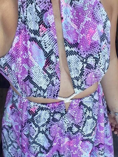ASOS Purple Snake Print Cut Out Maxi Dress UK 10 Brand new with tags