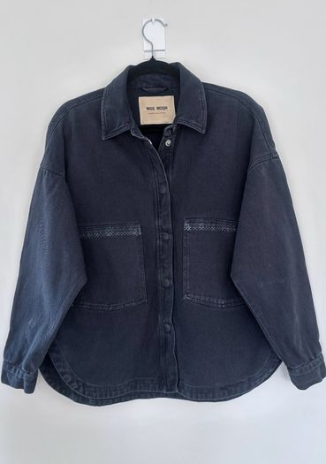 Mos Mosh denim embroidered overcoat