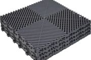 20 Pack Industrial Interlocking Floor Tiles Garage Mats 40 x 40 cm Modular Interlocking Floor Mats Slip Garage PVC Cushion Workshop Drainage Mat for Outdoor Wet Area