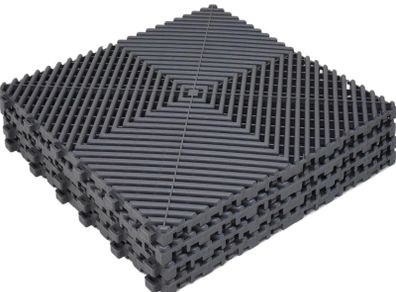 20 Pack Industrial Interlocking Floor Tiles Garage Mats 40 x 40 cm Modular Interlocking Floor Mats Slip Garage PVC Cushion Workshop Drainage Mat for Outdoor Wet Area