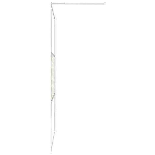 Walk-in Shower Wall ESG Glass with Stone Design 100x195 cm