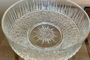 Vintage Ravenhead White Fire Glass Trifle Bowl Large Dessert Dish 1970s