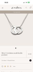 Silver Enibas Croi Alain double pendant necklace