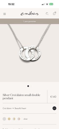 Silver Enibas Croi Alain double pendant necklace