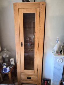 Solid Oak Cabinet with Light