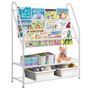 5 Tier Childrens Book Organizer, Kids Book and Toys Storage Image 3
