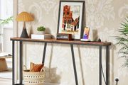 Console Table 180 cm  with Charging Station, Long Behind Sofa Table, Narrow Hallway Table