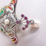 Sterling silver real ruby plique a jour enamel pendant Image 4