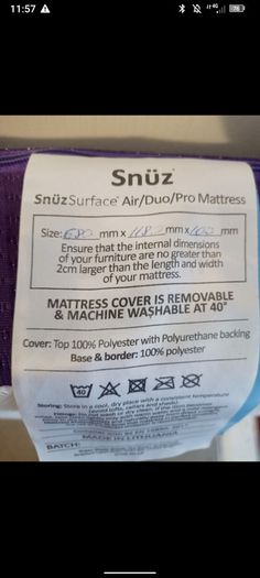 Snuz surface mattress