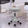 FREE SHIPPING PU Leather Round Rolling Stool with Foot Rest Swivel Height Adjustment Spa Drafting Salon Tattoo Work Office Massage Stools Task Chair Smal Image 2