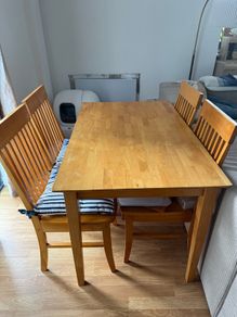 Dining table and four chairs