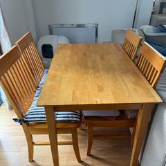 Dining table and four chairs