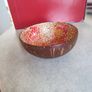 Coconut shell bowl with Lacquer Painting flowers on bowl Image 2