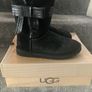 Ladies Black Suede Josette Ugg Australia Boots with Leather Bow Size UK4.5 Image 3