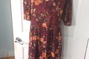 Next Stretch Maroon Butterfly dress Size 16