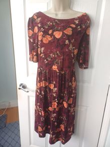 Next Stretch Maroon Butterfly dress Size 16