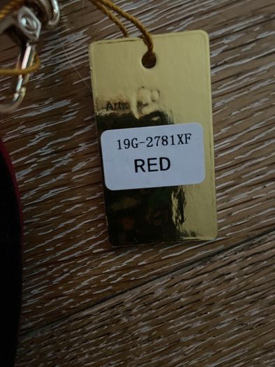 Brand New with tags Red Graffiti Clutch with Gold Chain