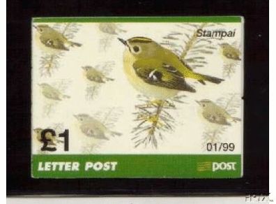 1999 Ireland IR1 Birds Definitive Stamp Booklet Mint Never Hinged. Hibernian HB70.