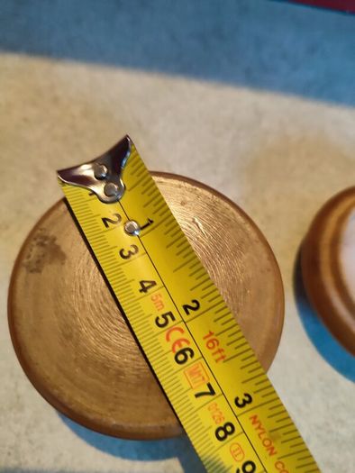 Antique Treen Pot Small Antique Treen Pot.Screw-on mushroom shaped lid.Polished light colored wood, possibly yew or sycamore.