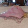 Stunning Vintage Mid Century Italian Hand-Blown Art Glass Candy Dish in a Pulled Lobe Shape with Clear Stretched Edges and a Multi-Coloured Tutti Frutti Colourway in Oranges, Yellows, Pinks and Blues, Attributed to Murano, No Sticker Image 8
