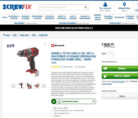 Einhell TP-CD 18/50 Li-i BL 18V Li-Ion Power X-Change Brushless Cordless Combi Drill - Bare