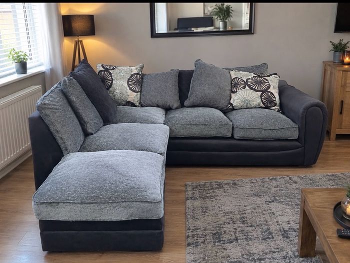 Dfs grey corner  sofa