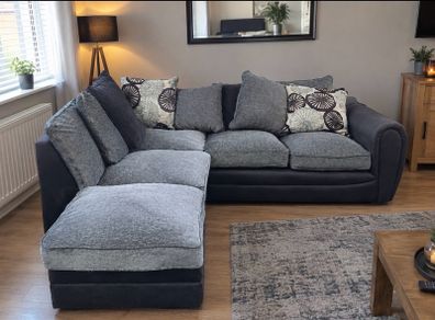 Dfs grey corner  sofa