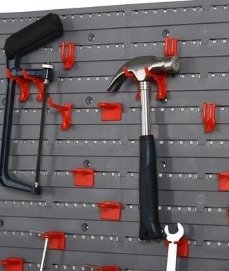 SALE 54 Pcs On-Wall Tool Equipment Holding Pegboard Home DIY Garage Organiser DIY w/ 50 Pegs 2 Shelves