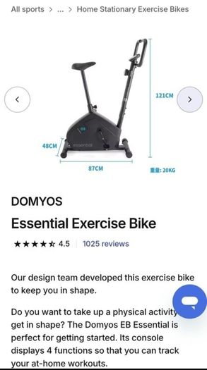 exercise bike like new