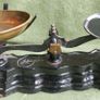 Vintage Libra Scale Co. Made In England Black & Gold Balance Weighing Scales Kitchen Baking Cast Iron Brass Metalware Heavy Antique Image 4