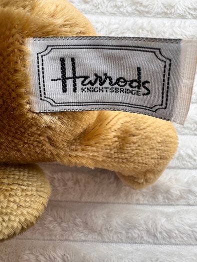 Harrods Knightsbridge Bear Green Bow Plush approx. 27 cm. Used Please see photos