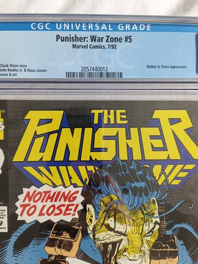 Punisher War Zone Issue 5 CGC 9.8 Graded Comic Book Framed Marvel