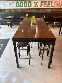 2.3m Commercial High Table with Built-In Stone Planter