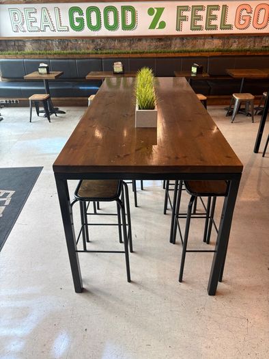 2.3m Commercial High Table with Built-In Stone Planter