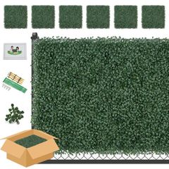 Artificial Grass Wall, 6pcs Plant Wall Panels, Boxwood Greenery Hedges, Privacy Backdrop Fence Screening, Home Garden Outdoor Wall Decoration 50 x 50cm (FREE POSTAGE)