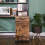 _Computer Desk with Shelf Top, Office Table with Cabinet and Drawer, Study Room, Easy Assembly, Metal, Industrial Design, Vintage Brown/Black Image 4