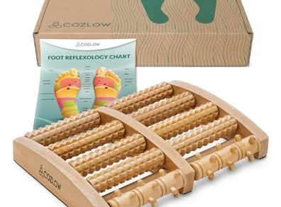 Foot Massager for Plantar Fasciitis Relief, Wooden Massage Roller with Arch Shape Design for Foot Pain Relief, Neuropathy, Heel Spur Pain, Stress Relief & Relaxation, Muscle Therapy Tool