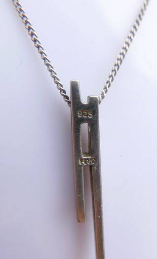 Vintage Sterling Silver Long Pendant Necklace (L20" - 4,18g)