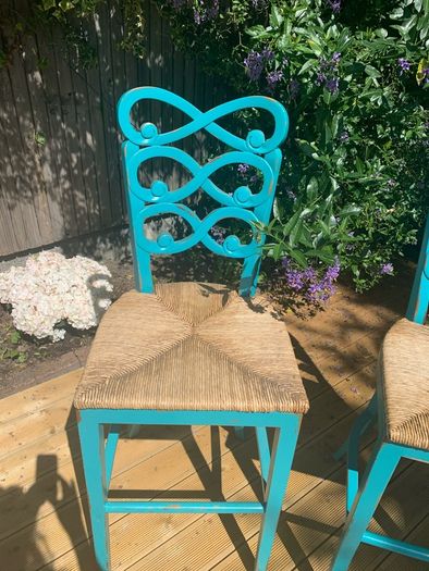 Stunning set of  Steven Shell High Chairs.