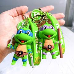 Anime Ninja Turtle Figure Keychain Teenage Mutant Ninja Turtles Raphael Donatello Doll Keyring Car Key Bag Ornament Gift