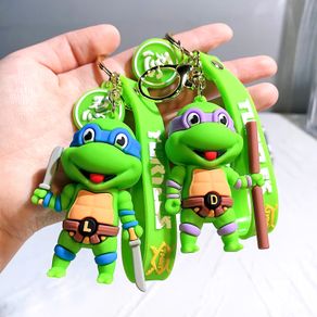 Anime Ninja Turtle Figure Keychain Teenage Mutant Ninja Turtles Raphael Donatello Doll Keyring Car Key Bag Ornament Gift