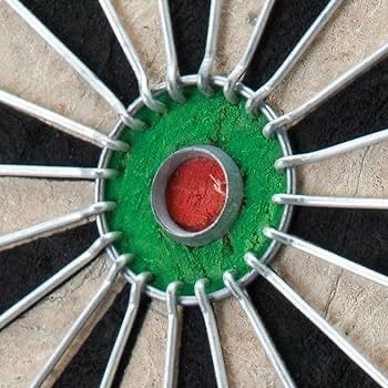 NEW SALE | Bristle Steel Tip Dartboard Set with Staple-Free Bullseye, Galvanized Metal Radial Spider Wire Includes 6 Darts, Black, 17.75 inch