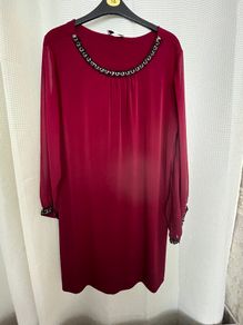 Zapara Plum Dress With Embellishment