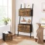 Storage Box, Set of 6, Box with Handle, Non-woven and Oxford Fabric, 30 x 30 x 30 cm, Suitable for Cubic Furniture, Foldable, Clothes, Rustic Brown and Black Image 2