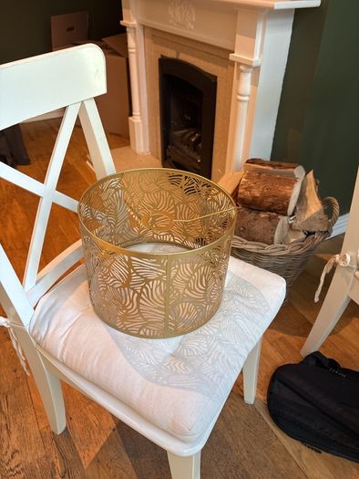 Gold lampshade - perfect for cozy winter evenings!