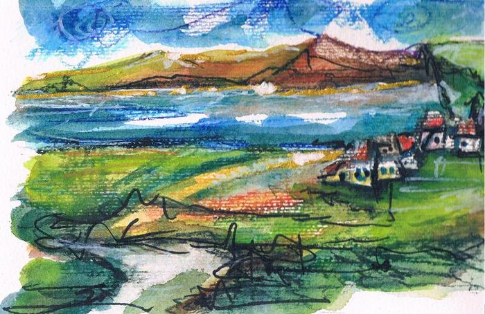 Ireland Inspired Aquarell Landscape from the Artist