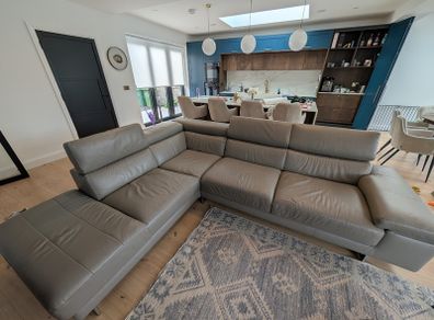 Natuzzi Editions leather corner sofa